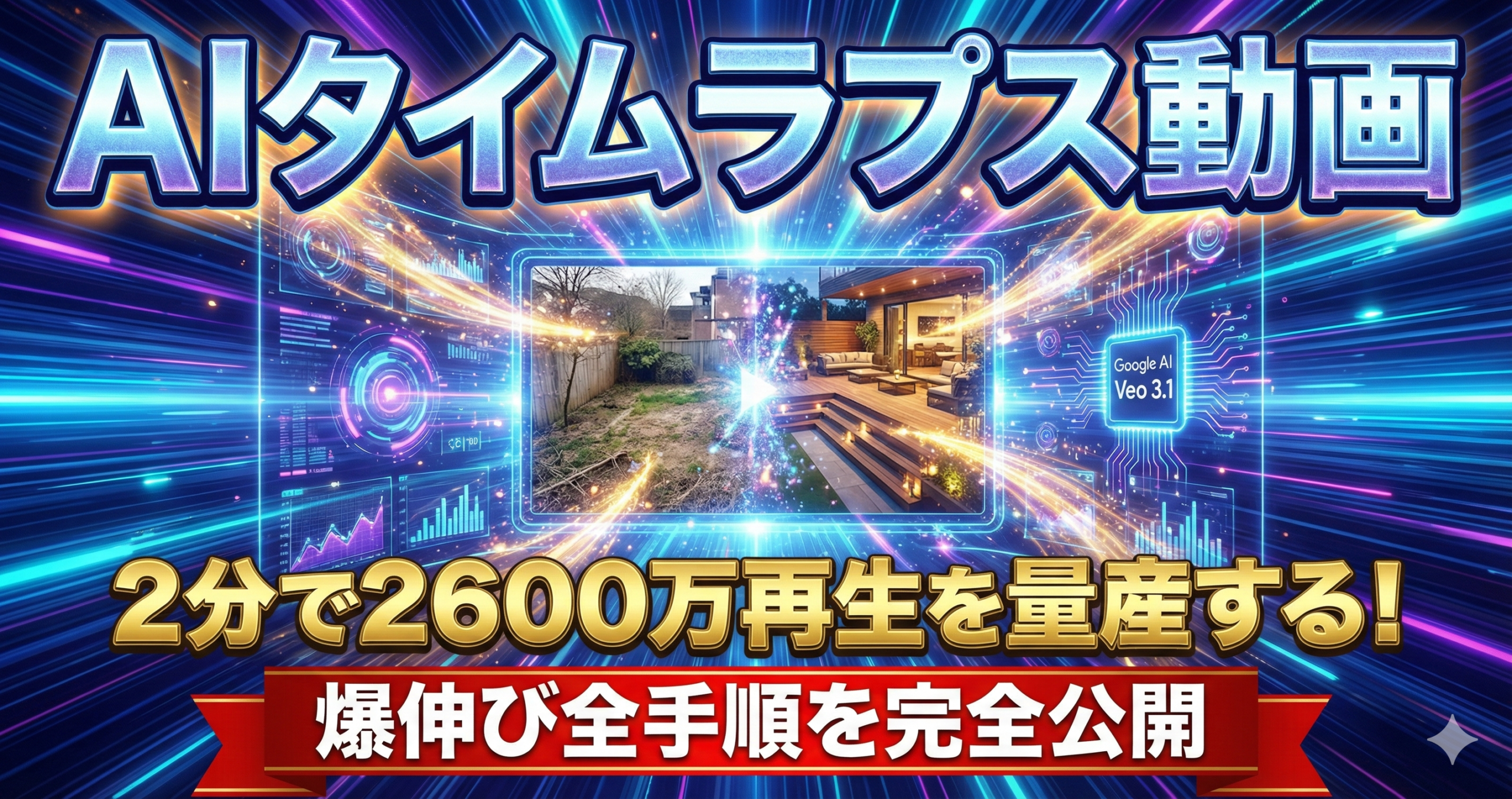 【完全公開】2分で2600万再生？Googleの最新AI「Veo 3.1」で爆伸び動画を量産する全手順