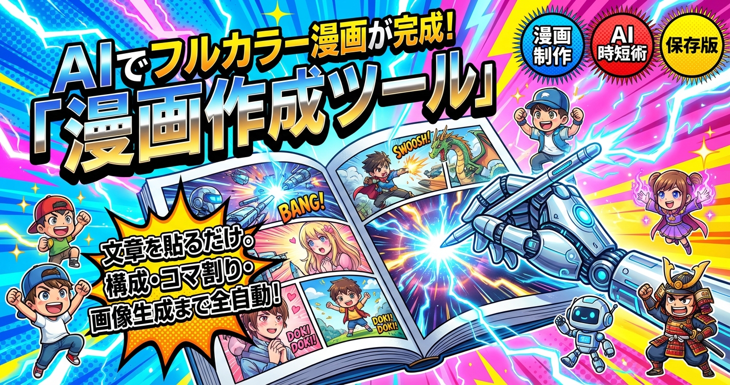 文章を貼るだけ。AIでフルカラー漫画が作れる「漫画作成ツール」の使い方