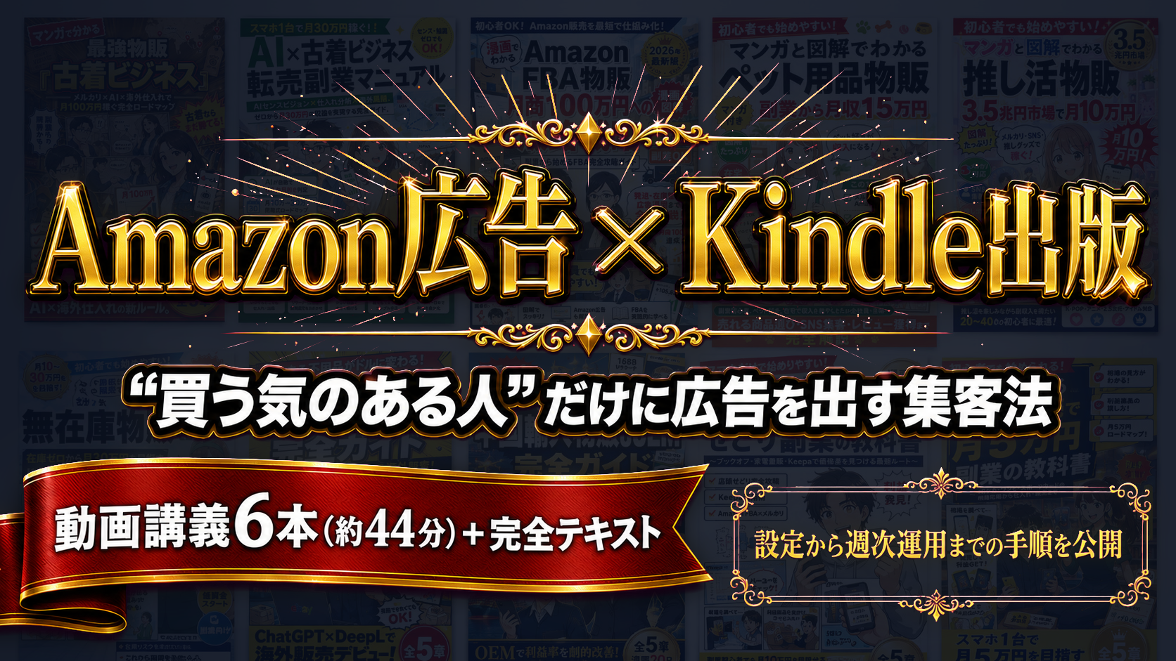 Amazon広告×Kindle出版。「買う気のある人」だけに広告を出す集客法。動画講義6本と完全テキスト