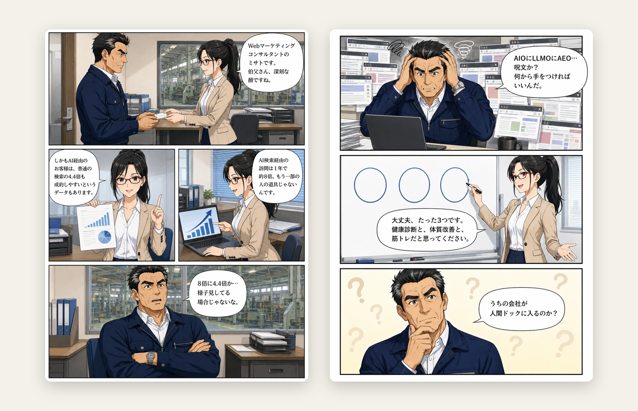本編の漫画ページ。登場人物のやり取りで話が進む