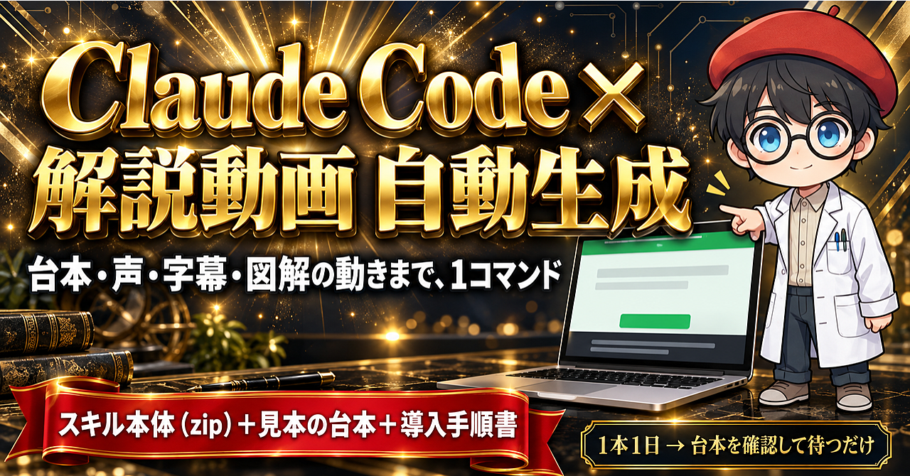 Claude Code×解説動画 自動生成(Brain記事)