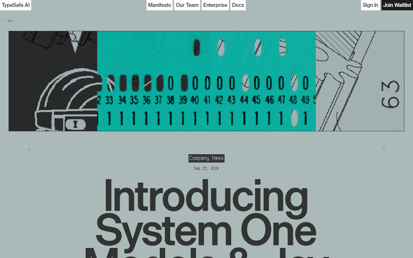 TypeSafe AI公式ブログ「Introducing System One Models & Jev」（2026年9月15日）