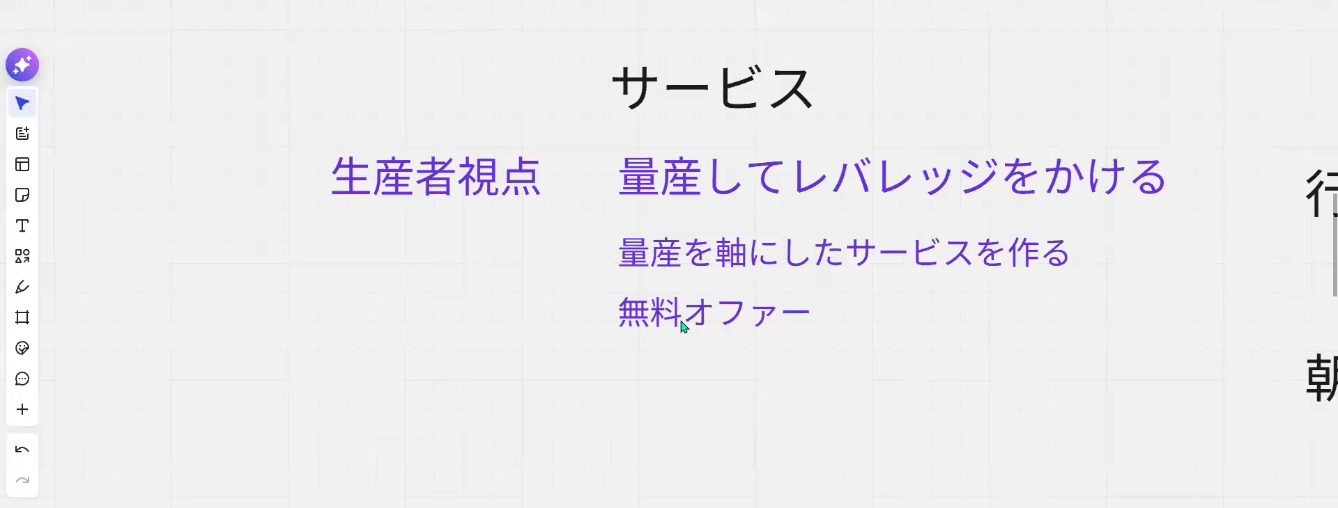 生産者視点のサービス設計3型。量産してレバレッジをかける、量産を軸にしたサービスを作る、無料オファー