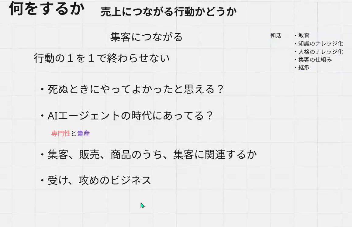 何をするかを決める4つの問い