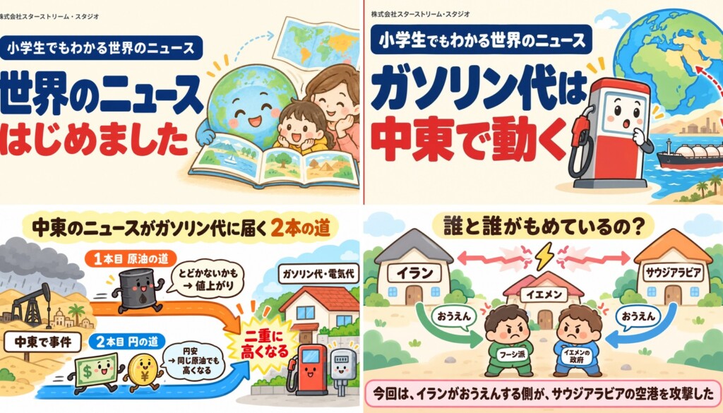 「小学生でもわかる世界のニュース」の制作（自社事例）