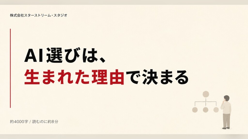 「で、AI結局どれ使えばいいの？」──ChatGPT・Claude・Geminiの得意が“生まれた理由”から選ぶ使い分け