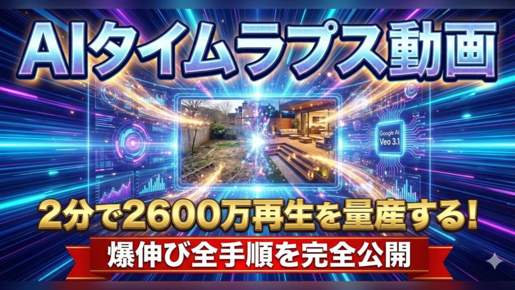 【完全公開】2分で2600万再生？Googleの最新AI「Veo 3.1」で爆伸び動画を量産する全手順
