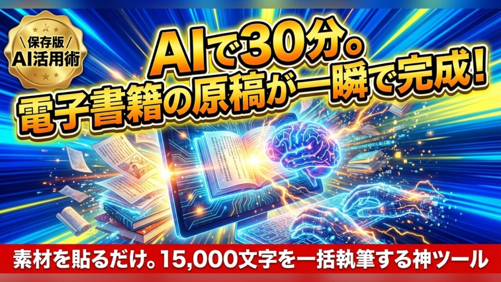 AIで30分。電子書籍の原稿が一瞬で完成する「原稿作成ツール」の使い方