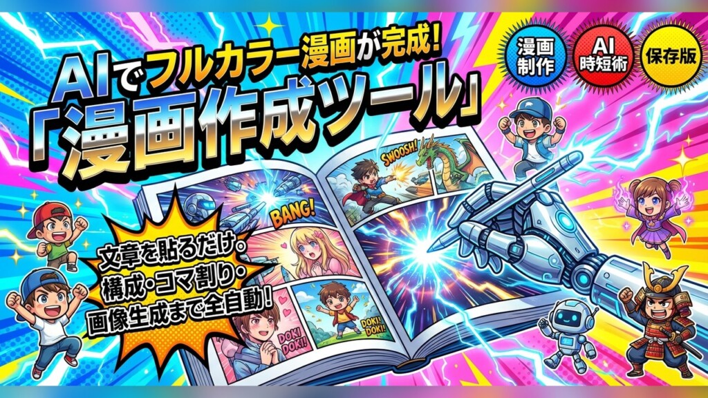 文章を貼るだけ。AIでフルカラー漫画が作れる「漫画作成ツール」の使い方