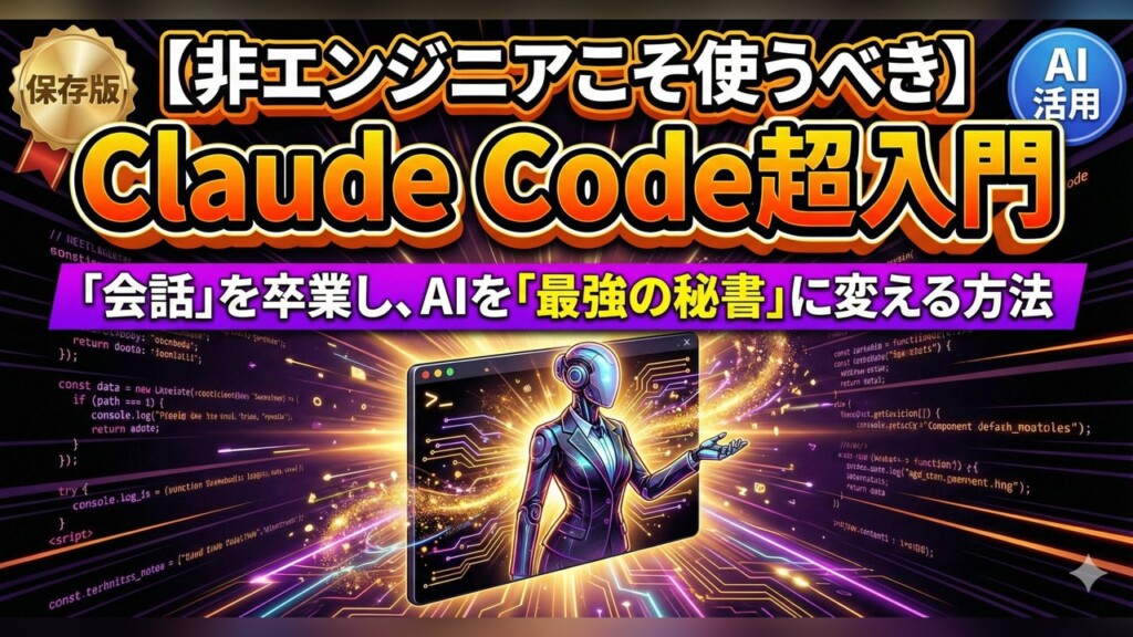 ChatGPTとの「会話」で終わらせない。【非エンジニアこそ使うべき】Claude Code超入門：黒い画面を「最強の秘書」に変える、エージェント時代の歩き方