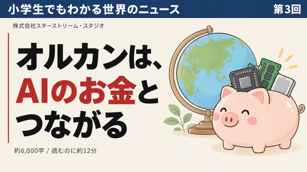 オルカンはなぜAIのニュースと関係あるのか ― 小学生でもわかる「お金が集まる道」と「引きあげる合図」【ソフトバンクの15兆円から学ぶ】