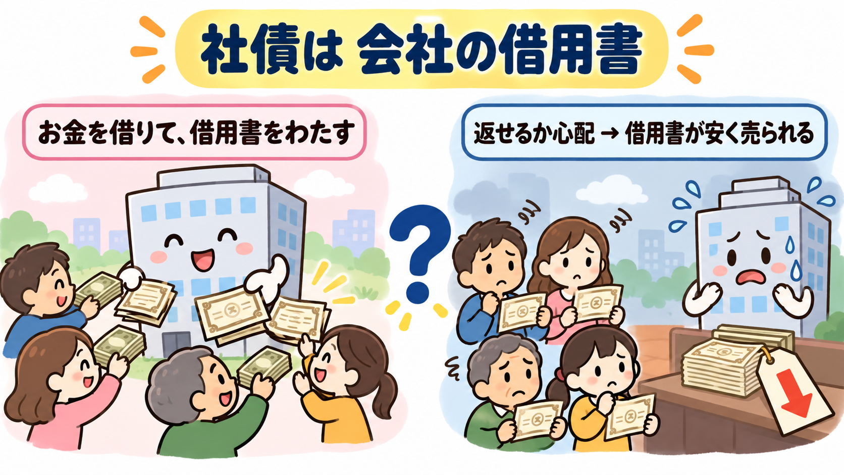 社債は会社の借用書。心配されると安く売られる